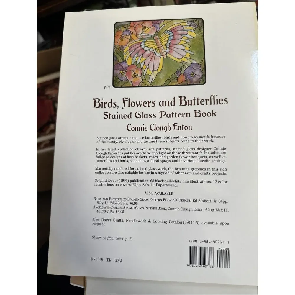 Birds Flowers‎ & Butterflies Stained Glass Pattern Book By Connie Clough Eaton